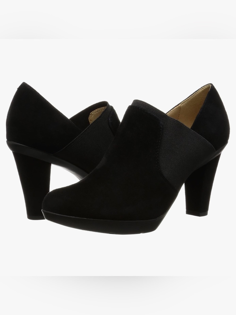 Geox Women's D Inspiration B Black Suede Ankle Boots 3” Heels Size 39 / 8 US